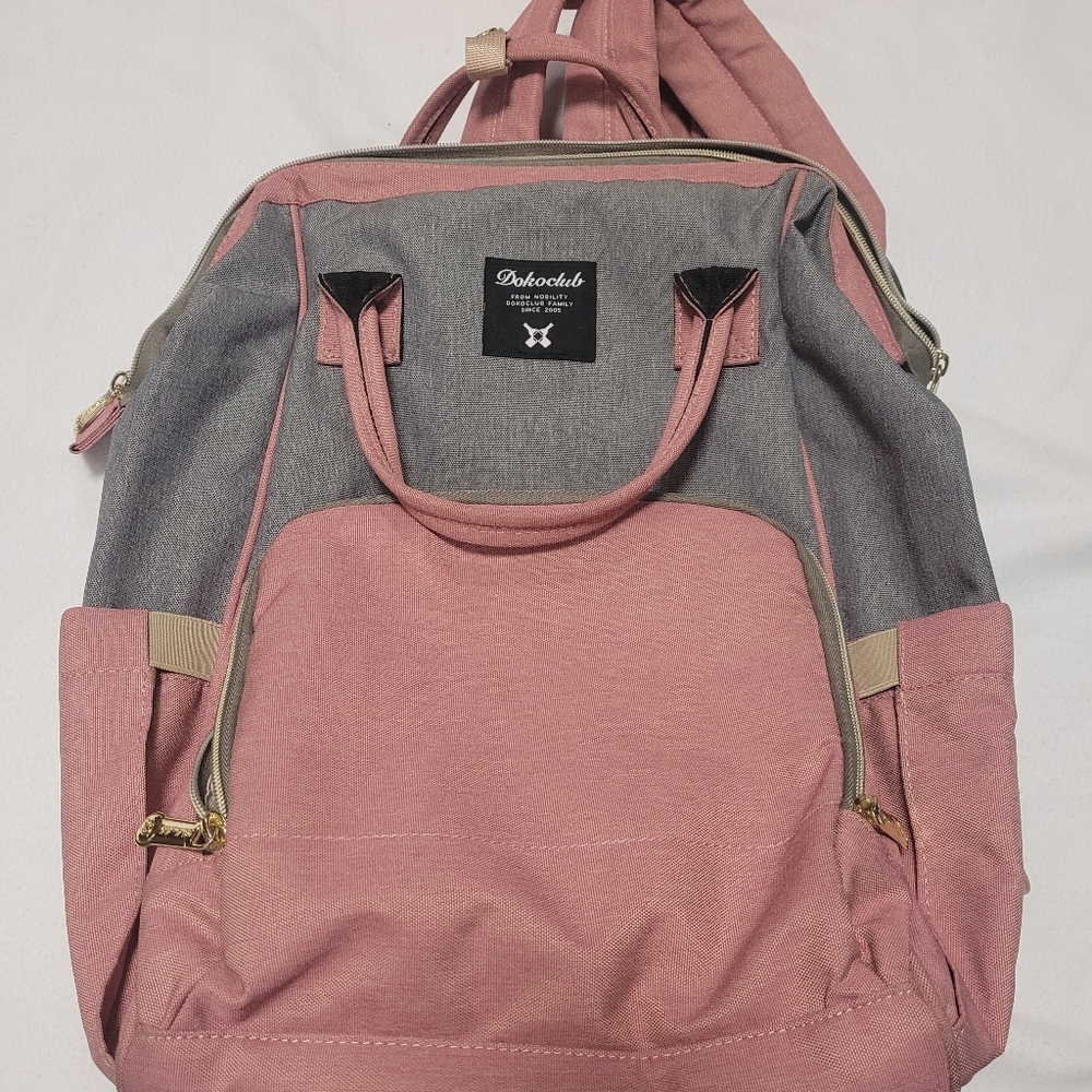 Dokoclub Diaper Bag/Backpack / Pink and Grey